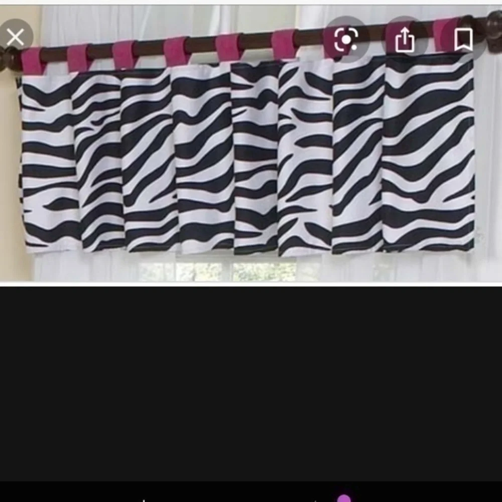 Sweet JoJo funky pink zebra curtain valances